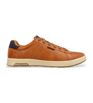 Skechers para hombre. 210946 Zapatillas de piel Cavell - Hensley marrón (45), Plano, Casual