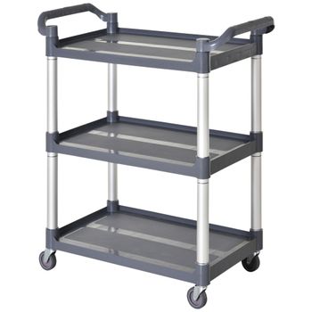 Carro de almacenamiento 88x44x93 cm plateado y gris