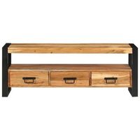 mueble tv  mueble de salon  armario tv madera maciza de acacia 120x30x45 cm