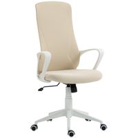 vinsetto silla de oficina giratoria altura ajustable con reposabrazos funcion de basculante respaldo alto 62x56x110-1195cm beige