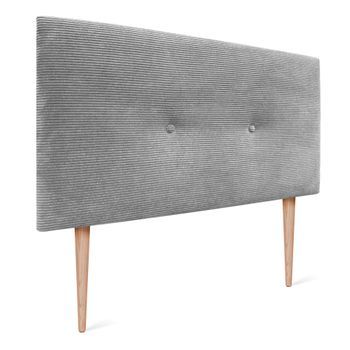 Dhome Cabecero De Pana Liso Con Botones 110x105 Con Patas Camas 105 - Gris