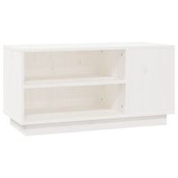 mueble de tv madera maciza de pino blanco 80x35x405 cm vidaxl