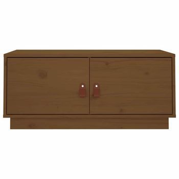 Mesa De Café - Mesa De Centro Madera Maciza De Pino Marrón Miel 80x50x35 Cm