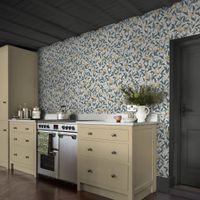 papel pintado flor de granado azul 1005x52cm