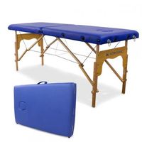camilla plegable  mobiclinic madera  portatil  180x60 cm  masaje  azul