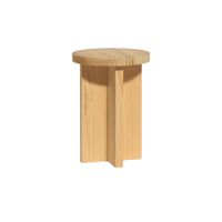 taburete bajo de madera maciza natural 42 cm barnizado