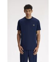 fred perry para hombre m4613 camiseta m4613 azul xl casual algodon manga corta