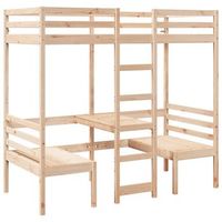 cama individual  cama para adulto  cama alta con escritorio y asientos madera maciza 75x190 cm