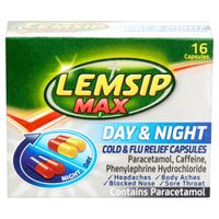 lemsip max day  night cold  flu relief capsules