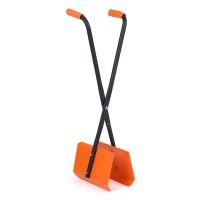 costway recogedor de hojas con mango ergonomico de goma tpr resistente para limpieza de jardin carga maxima 5 kg 30 x 15 x 92 cm naranja negro