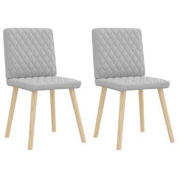 Pack 2 Uds Sillas De Comedor | Silla De Cocina Tela Gris Nube