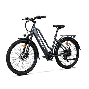 Bicicleta Eléctrica Urbana Hedatx Tx2, 768 Wh, 7 Velocidades, Gris