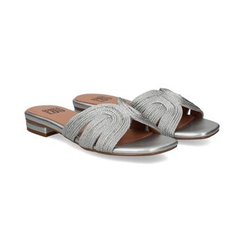 Bibi Lou Sandalias Planas Mujer - Plata Talla 40