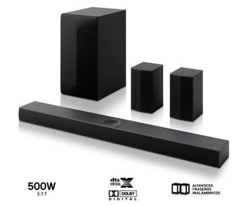 LG S70tr Black - Barra De Sonido con Subwoofer Inalámbrico Y Traseros 500w 5.1.1ch
