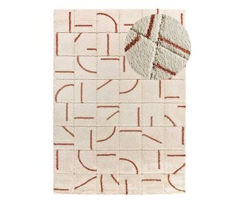 Alfombra shaggy geométrica con relieve caldera brenda, 133x190 cm - atticgo