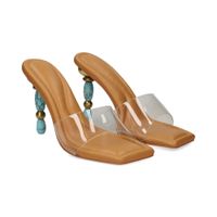 cult gaia sandalias con tacon mujer - blanco talla 38
