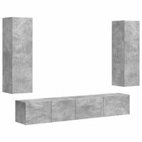 conjunto de mueble de tv 3 uds gris concreto vidaxl