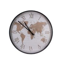 reloj de pared con mapa mundial de vidrio 50 cm