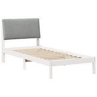 estructura de cama con cabecera y gris claro 100 x 200 cm vidaxl