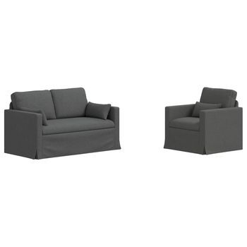 Juego De Sofá 2 Pcs Gris Oscuro 139 X 78 X 80 Cm Tela Vidaxl