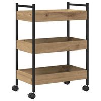 carro de cocina roble artisan 50 x 30 x 70 cm vidaxl