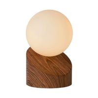 lampara interruptor tactil vidrio imitacion madera oscuro diam10cm