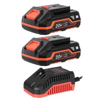 Dnipro-m Batería De Litio 20v 2.0 Ah Compacta, Carga Rápida 40 Min, Compatible 40+ Herramientas Dm20 - Bp-220 + Cargador Rápido Fc-230