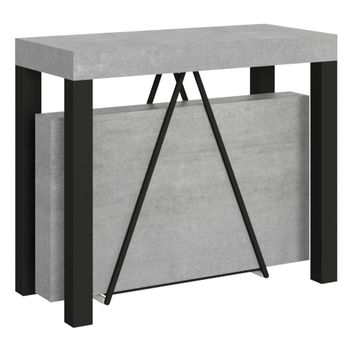 Consola extensible 90x40/300 cm effecto madera, cemento