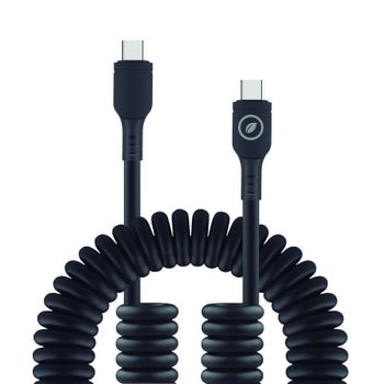 Muvit For Change Cable Rizado USB-C a USB-C 3A/60w 1.2m Negro