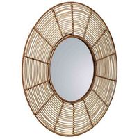 espejo redondo de ratan marron 61x61x03