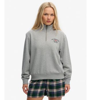 Superdry para mujer. W2012618A Sudadera Athletic Essential gris (XS), Casual, Algodón