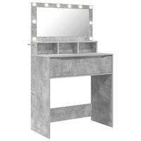 mesas de tocador  mesa de maquillaje de dormitorio gris concreto 80 x 396 x 135 cm