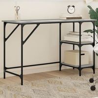 mesa de escritorio  escritorio de despacho  escritorio metal y madera ingenieria gris sonoma 120x50x75 cm cfw270460