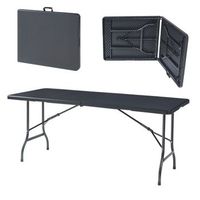 mesa plegable ljusnarsberg exterior metalplastico 180x75x72cm - negro encasa