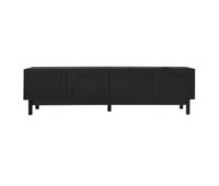 mueble tv lowboard - puertas curvadas estantes patas estabilizadoras - negro