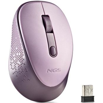 NGS Dew Lilac Ratón Optico Inalámbrico 1600 DPI Lila