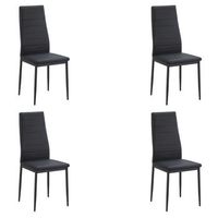 pack 4 sillas avat para comedor en color negro patas de metal