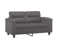 vidaxl sofa de 2 plazas de cuero sintetico gris 120 cm