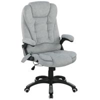 vinsetto silla oficina con masaje de 6 puntos con funcion basculante con calefaccion altura ajustable 65x71x110-120 cm gris