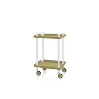 carrito auxiliar leky armazon blanco 2 estantes multifuncional practico y decorativoaceroverde oliva
