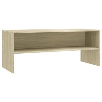 Mueble De Tv Madera Contrachapada Color Roble 100x40x40cm Vidaxl