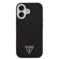 guess funda para iphone 17  carcasa de polipiel negra con purpurina y magsafe diseno elegante y ajuste preciso