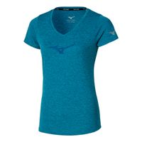 mizuno core runbird camiseta de running mujeres - azul