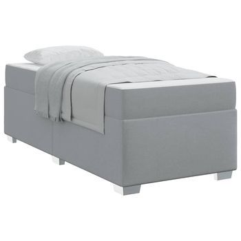 Estructura De Cama Gris Claro 90 X 200 Cm Tela
