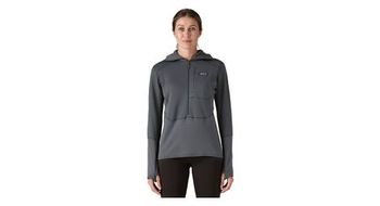 Patagonia r1 hoody grey forro polar con capucha para mujer