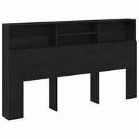 cabecero de armario con estante roble negro 180 x 19 x 1035 cm