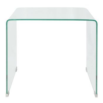 Mesa De Centro，mesa Auxiliar，mesa De Café Vidrio Templado 49,5x50x45 Cm Claro