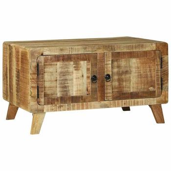 Mesa De Café Marrón 80 X 54 X 45 Cm Madera De Mango Maciza Vidaxl