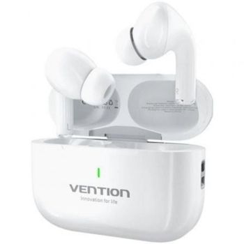 Auriculares Vention inalámbricos Bluetooth 5.4 blancos con estuche de carga e IPX4