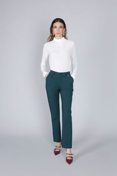 pantalón chino en tejido bielástico green